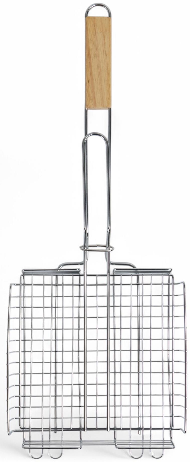 Решетка гриль, хромированная сталь, 57×22×22 см, глубина 5 см