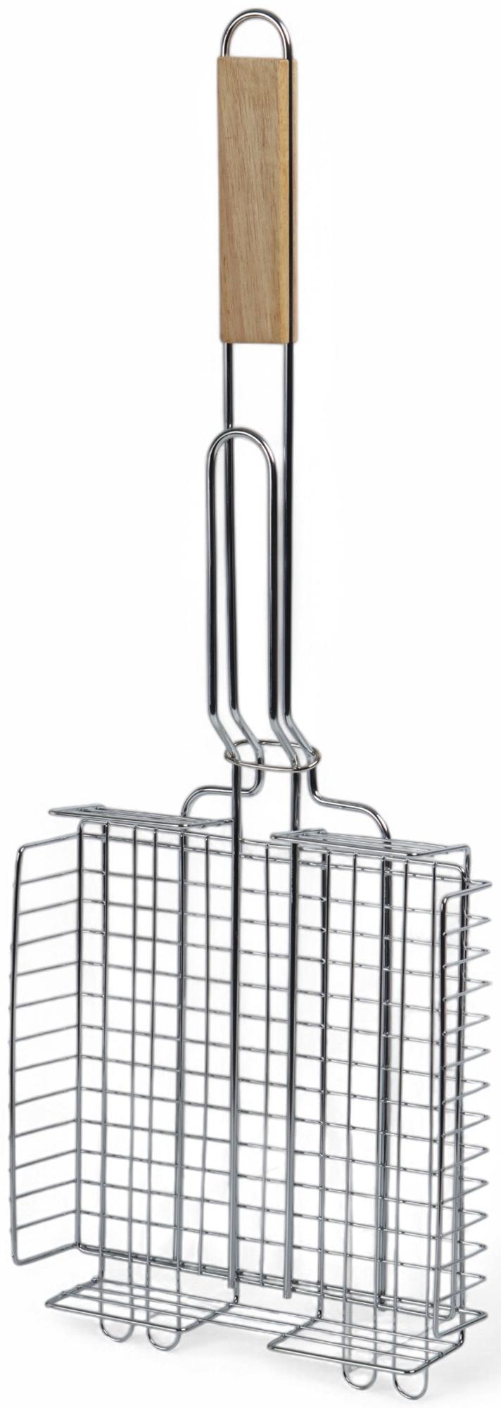 Решетка гриль, хромированная сталь, 57×22×22 см, глубина 5 см