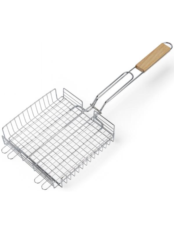 Решетка гриль, хромированная сталь, 57×22×22 см, глубина 5 см