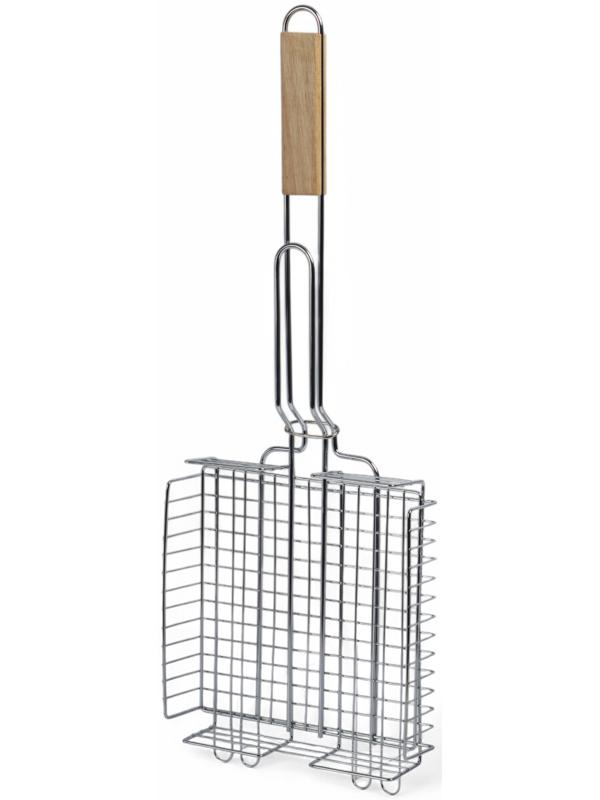 Решетка гриль, хромированная сталь, 57×22×22 см, глубина 5 см