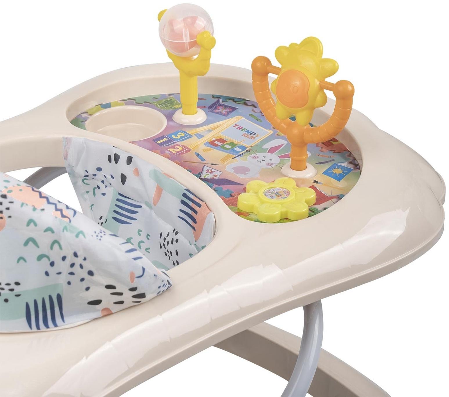 Ходунки «Верный друг», 7 колес, музыкальные игрушки, бежевый