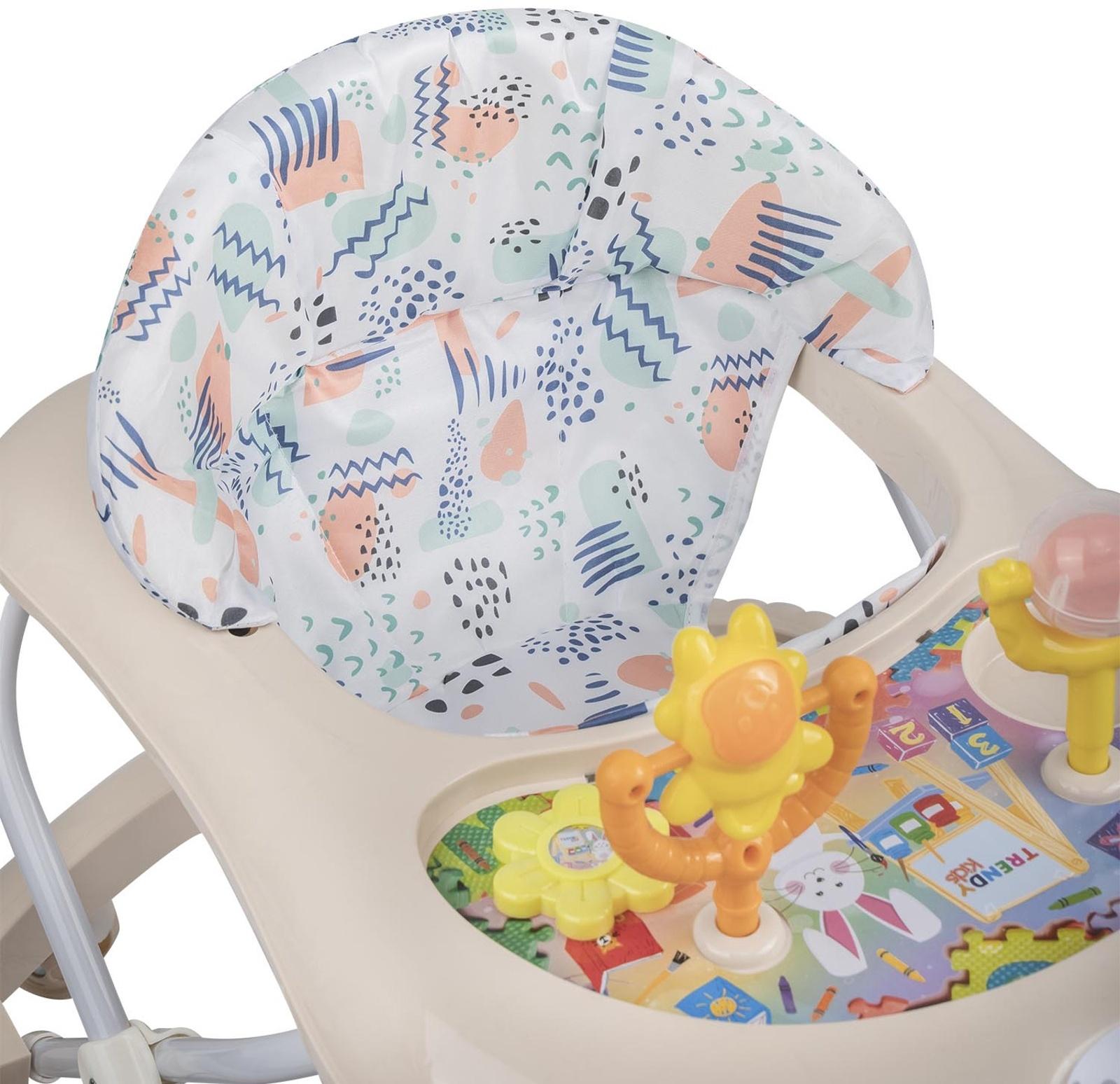 Ходунки «Верный друг», 7 колес, музыкальные игрушки, бежевый