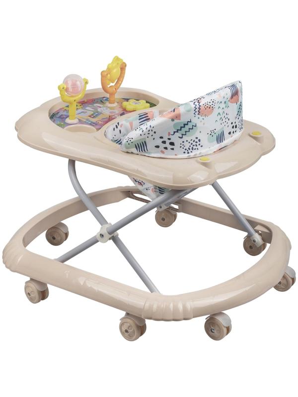 Ходунки «Верный друг», 7 колес, музыкальные игрушки, бежевый