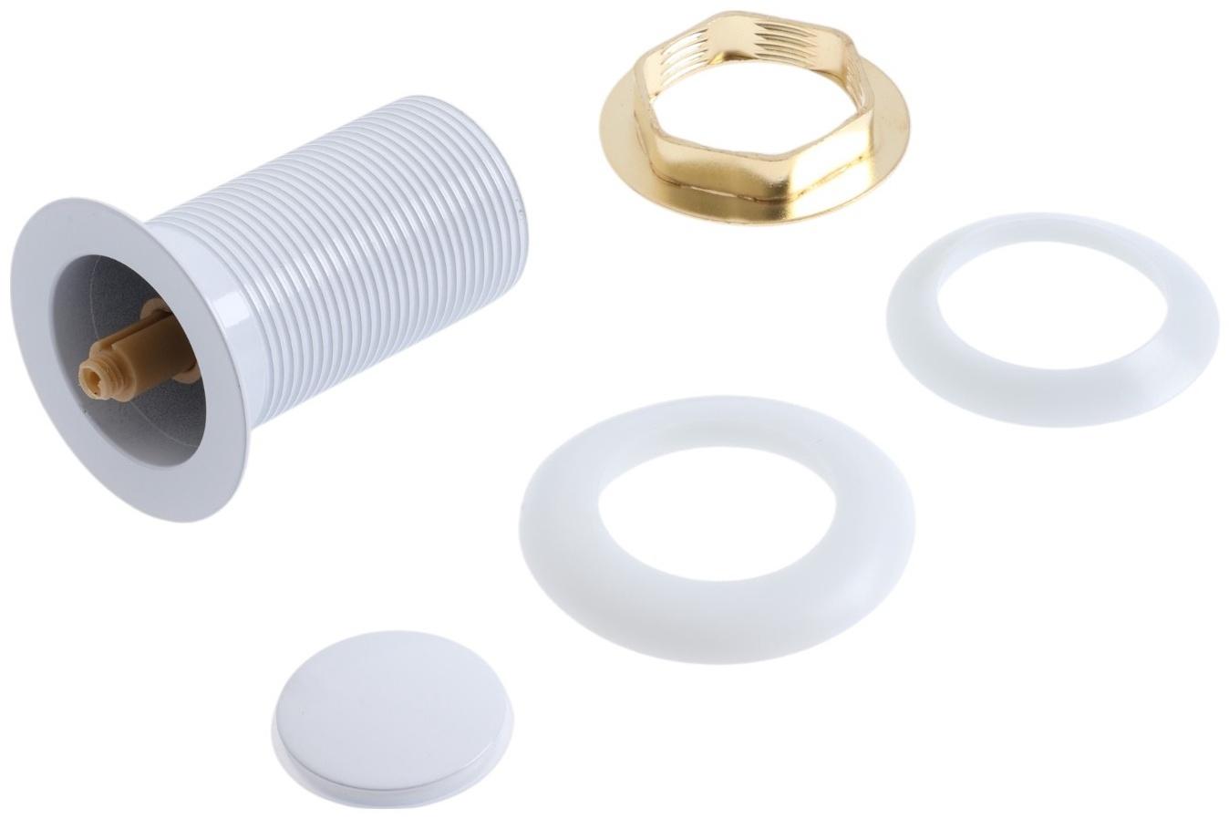 Донный клапан ZEIN engr, маленькая кнопка, без перелива, нержавеющая сталь, белый