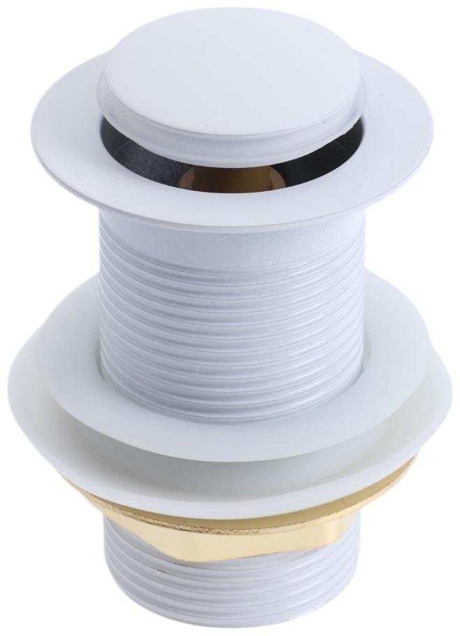 Донный клапан ZEIN engr, маленькая кнопка, без перелива, нержавеющая сталь, белый