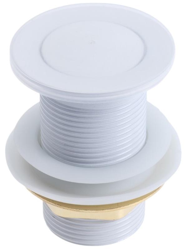 Донный клапан ZEIN engr, маленькая кнопка, без перелива, нержавеющая сталь, белый