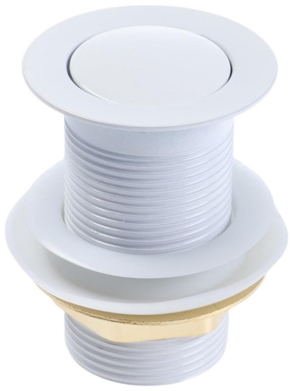 Донный клапан ZEIN engr, маленькая кнопка, без перелива, нержавеющая сталь, белый