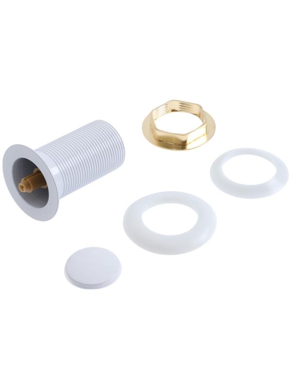 Донный клапан ZEIN engr, маленькая кнопка, без перелива, нержавеющая сталь, белый