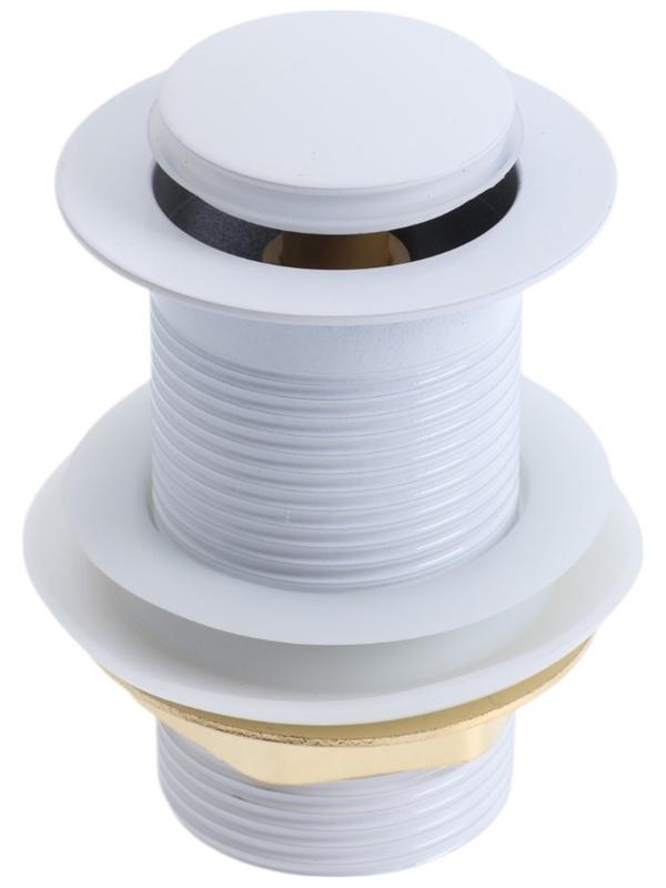 Донный клапан ZEIN engr, маленькая кнопка, без перелива, нержавеющая сталь, белый