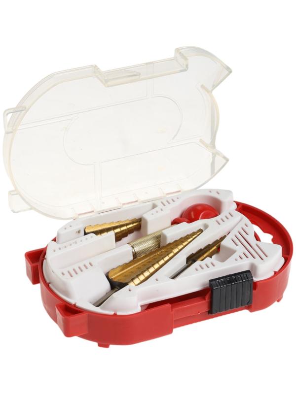 Набор сверл ступенчатых с кернером ТУНДРА, HSS, трехгранный хвостовик, 4-12, 4-20, 4-32 мм