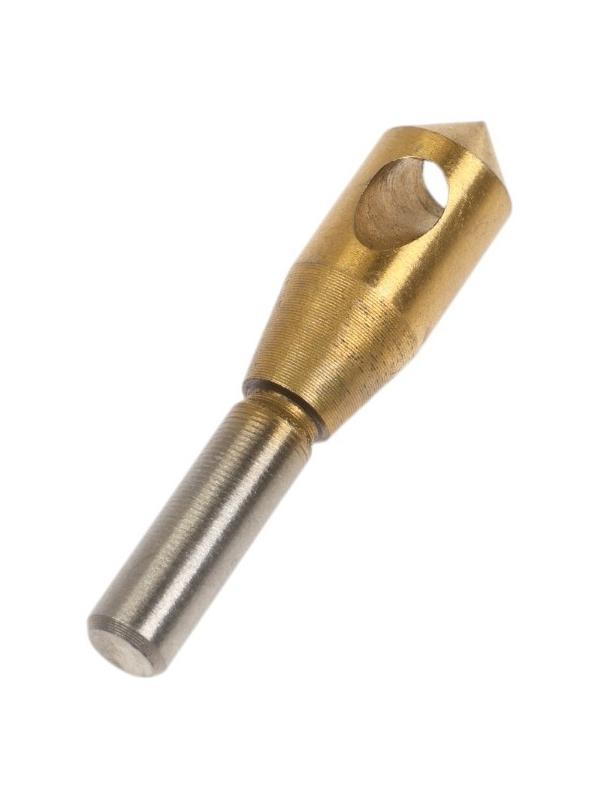 Сверло для снятия заусенцев с зенковкой ТУНДРА, d=10 мм, по дереву, пластику, цвет. металлам