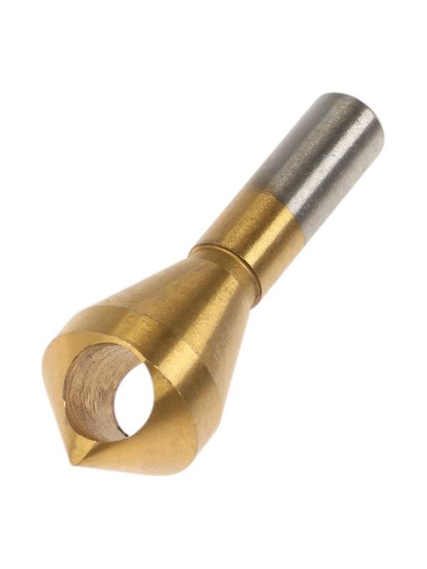 Сверло для снятия заусенцев с зенковкой ТУНДРА, d=21 мм, по дереву, пластику, цвет. металлам