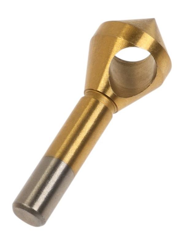 Сверло для снятия заусенцев с зенковкой ТУНДРА, d=28 мм, по дереву, пластику, цвет. металлам