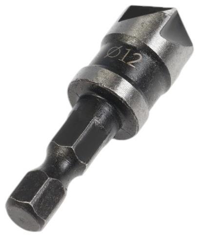 Зенкер конусный ТУНДРА, d=12 мм, по дереву, пластику, цветным металлам