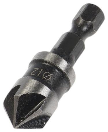 Зенкер конусный ТУНДРА, d=12 мм, по дереву, пластику, цветным металлам