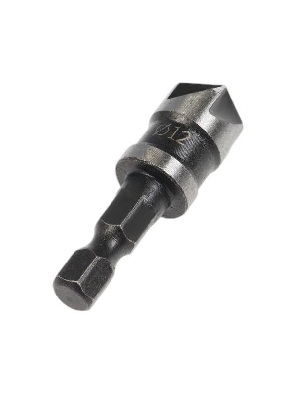 Зенкер конусный ТУНДРА, d=12 мм, по дереву, пластику, цветным металлам