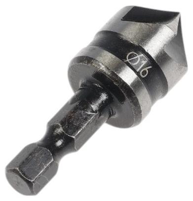 Зенкер конусный ТУНДРА, d=16 мм, по дереву, пластику, цветным металлам