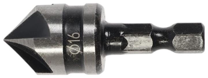 Зенкер конусный ТУНДРА, d=16 мм, по дереву, пластику, цветным металлам