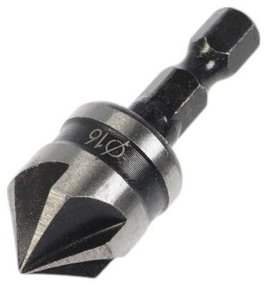 Зенкер конусный ТУНДРА, d=16 мм, по дереву, пластику, цветным металлам