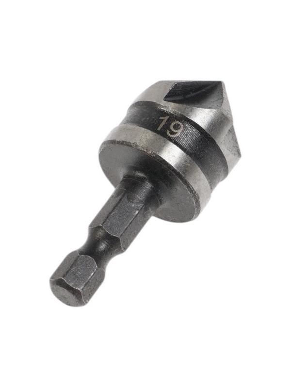 Зенкер конусный ТУНДРА, d=19 мм, по дереву, пластику, цветным металлам