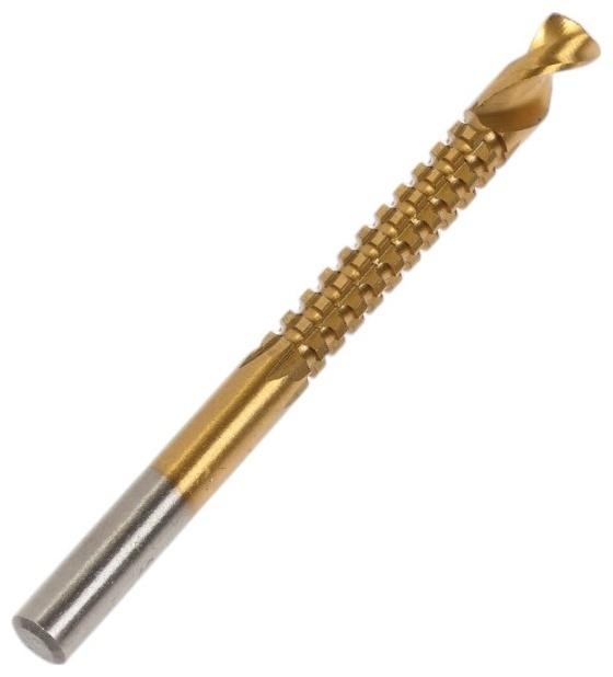 Сверло фрезерное универсальное ТУНДРА, HSS, TiN, цилиндрический хвостовик, 6.5×85 мм