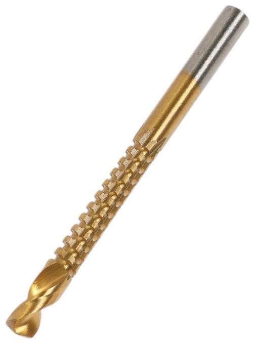 Сверло фрезерное универсальное ТУНДРА, HSS, TiN, цилиндрический хвостовик, 6.5×85 мм