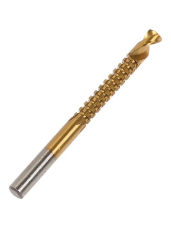 Сверло фрезерное универсальное ТУНДРА, HSS, TiN, цилиндрический хвостовик, 6.5×85 мм