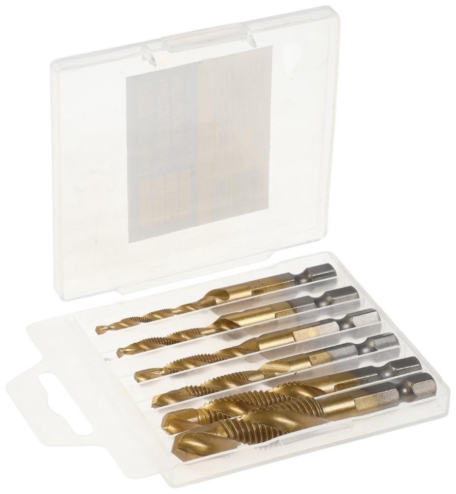 Набор сверл-метчиков ТУНДРА, HSS - Co, шестигранный хвостовик, М3 - М10, 65 - 72 мм, 6 шт.