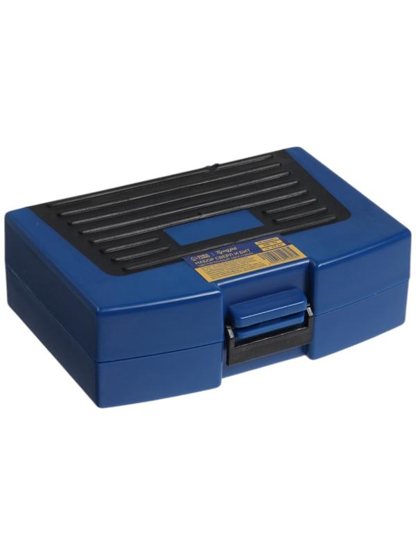 Набор сверл и бит ТУНДРА, HSS-Tin, шестигранный хвостовик, 1.5 - 6.5 мм, 34 предмета