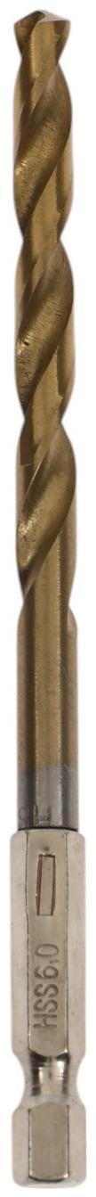 Сверло по металлу ТУНДРА, HSS-Co, шестигранный хвостовик, 6×112 мм