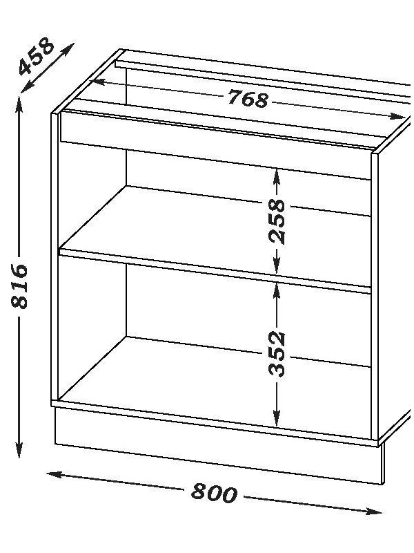 Шкаф напольный «Ника», 800×477×816 мм, цвет бежевый софт МДФ/дуб вотан