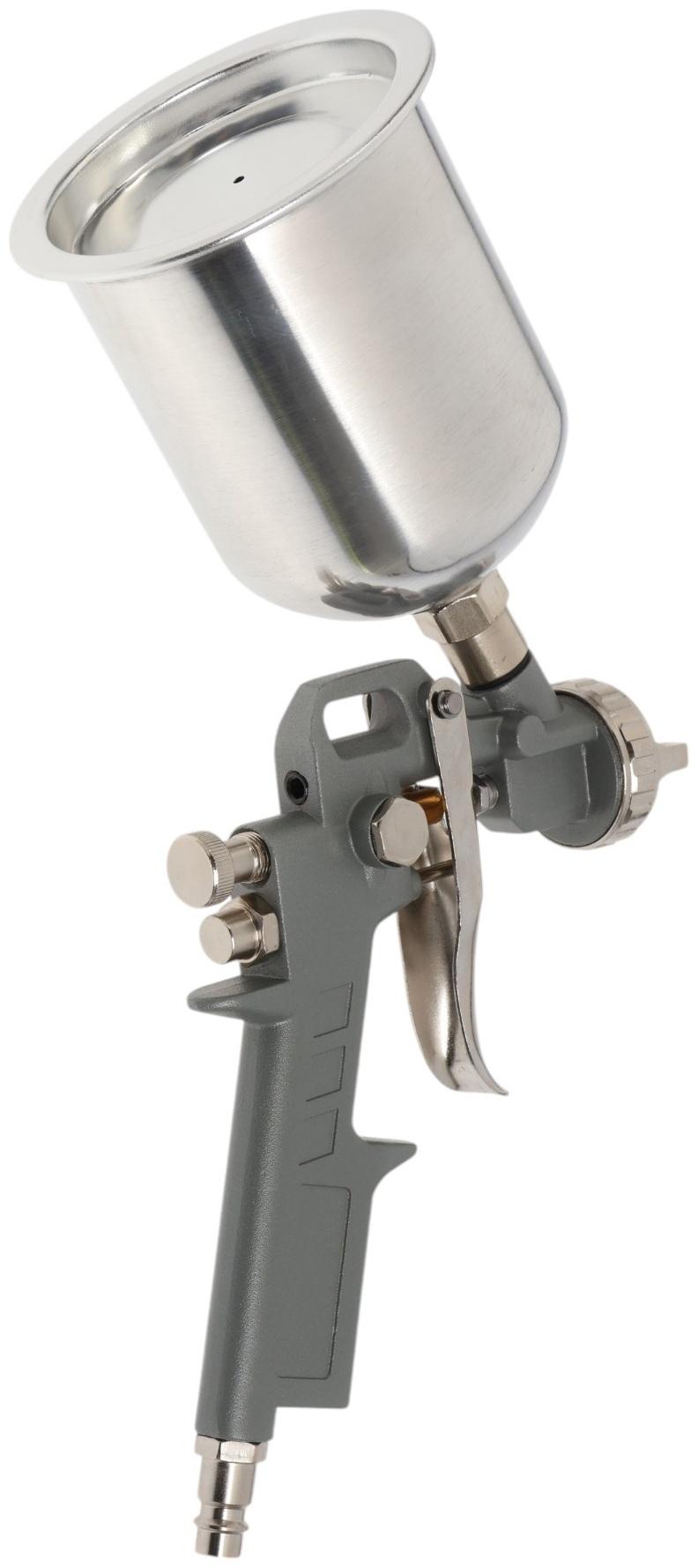 Краскораспылитель пневматический ТУНДРА, до 4 бар, сопло 1.5 мм, верхний бачок 0.6 л
