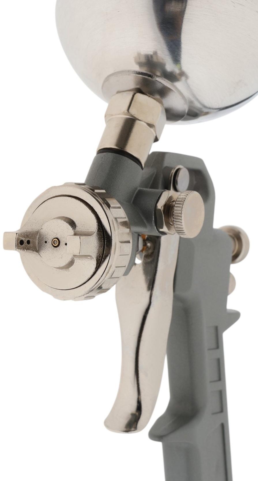 Краскораспылитель пневматический ТУНДРА, до 4 бар, сопло 1.5 мм, верхний бачок 0.6 л