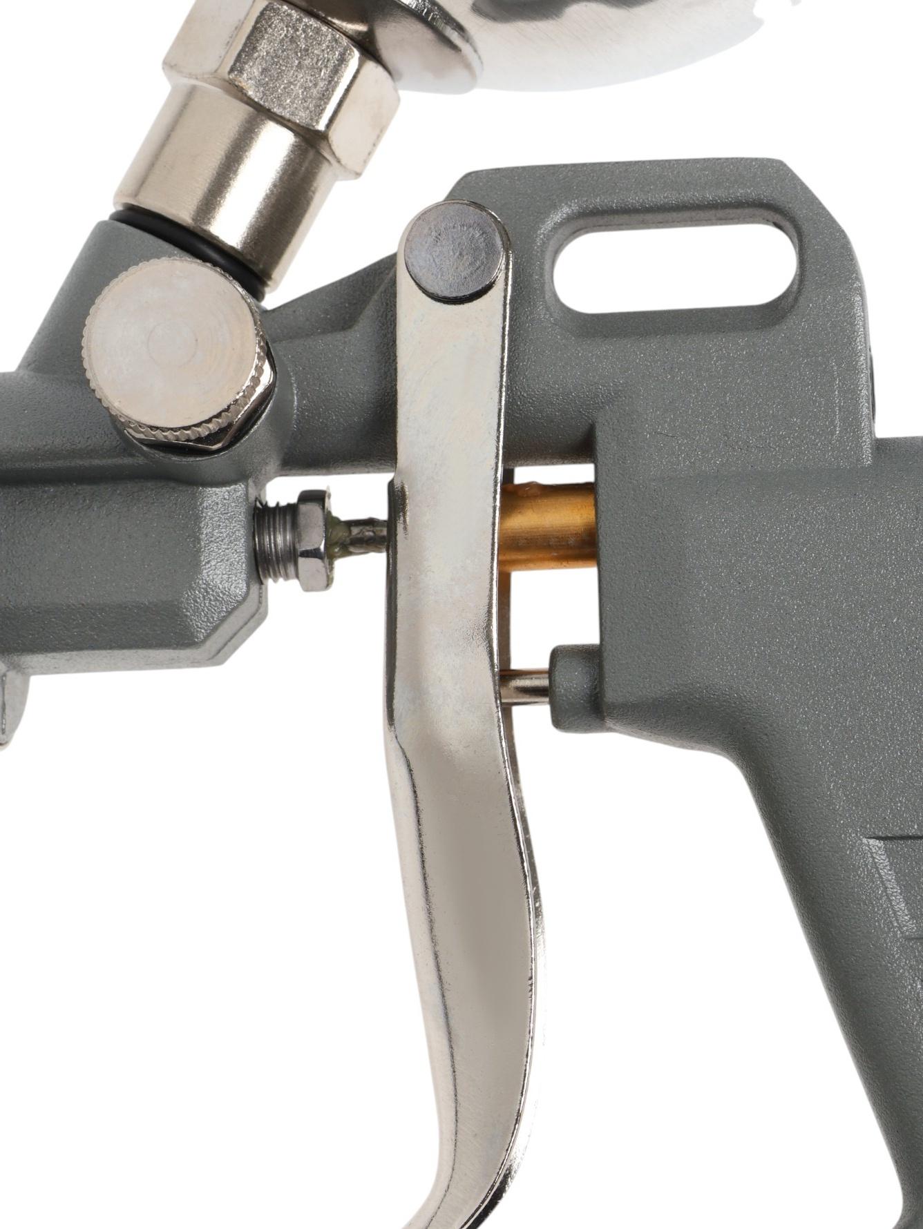 Краскораспылитель пневматический ТУНДРА, до 4 бар, сопло 1.5 мм, верхний бачок 0.6 л