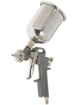 Краскораспылитель пневматический ТУНДРА, до 4 бар, сопло 1.5 мм, верхний бачок 0.6 л