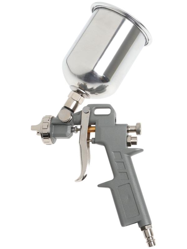 Краскораспылитель пневматический ТУНДРА, до 4 бар, сопло 1.5 мм, верхний бачок 0.6 л