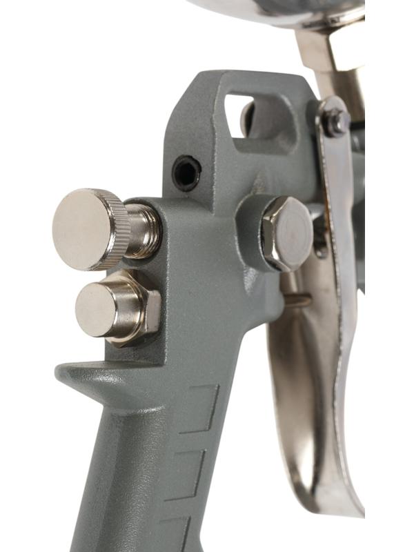 Краскораспылитель пневматический ТУНДРА, до 4 бар, сопло 1.5 мм, верхний бачок 0.6 л