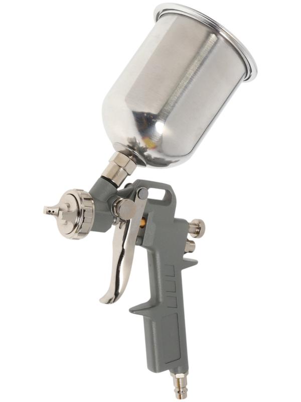 Краскораспылитель пневматический ТУНДРА, до 4 бар, сопло 1.5 мм, верхний бачок 0.6 л