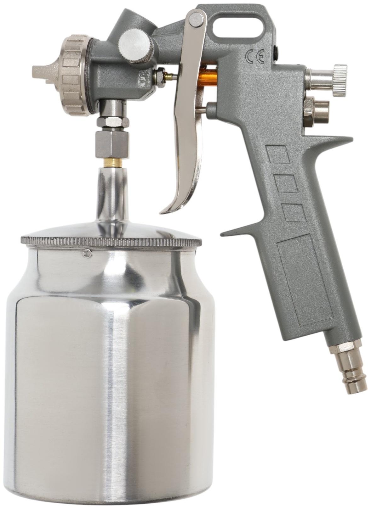 Краскораспылитель пневматический ТУНДРА, до 4 бар, сопло 1.5 мм, нижний бачок 0.75 л