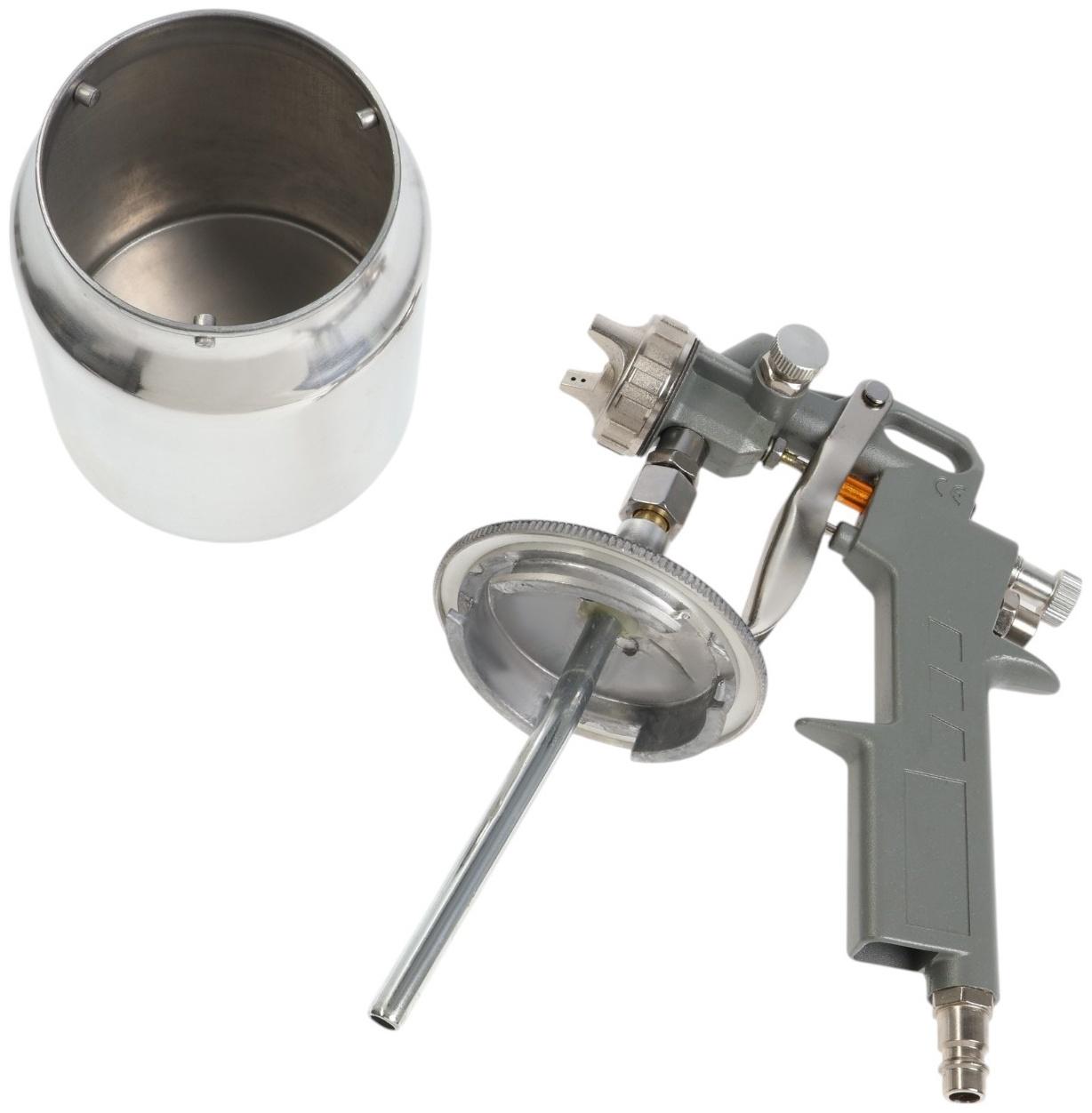 Краскораспылитель пневматический ТУНДРА, до 4 бар, сопло 1.5 мм, нижний бачок 0.75 л