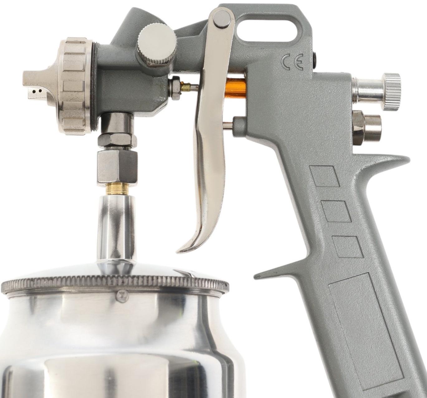 Краскораспылитель пневматический ТУНДРА, до 4 бар, сопло 1.5 мм, нижний бачок 0.75 л