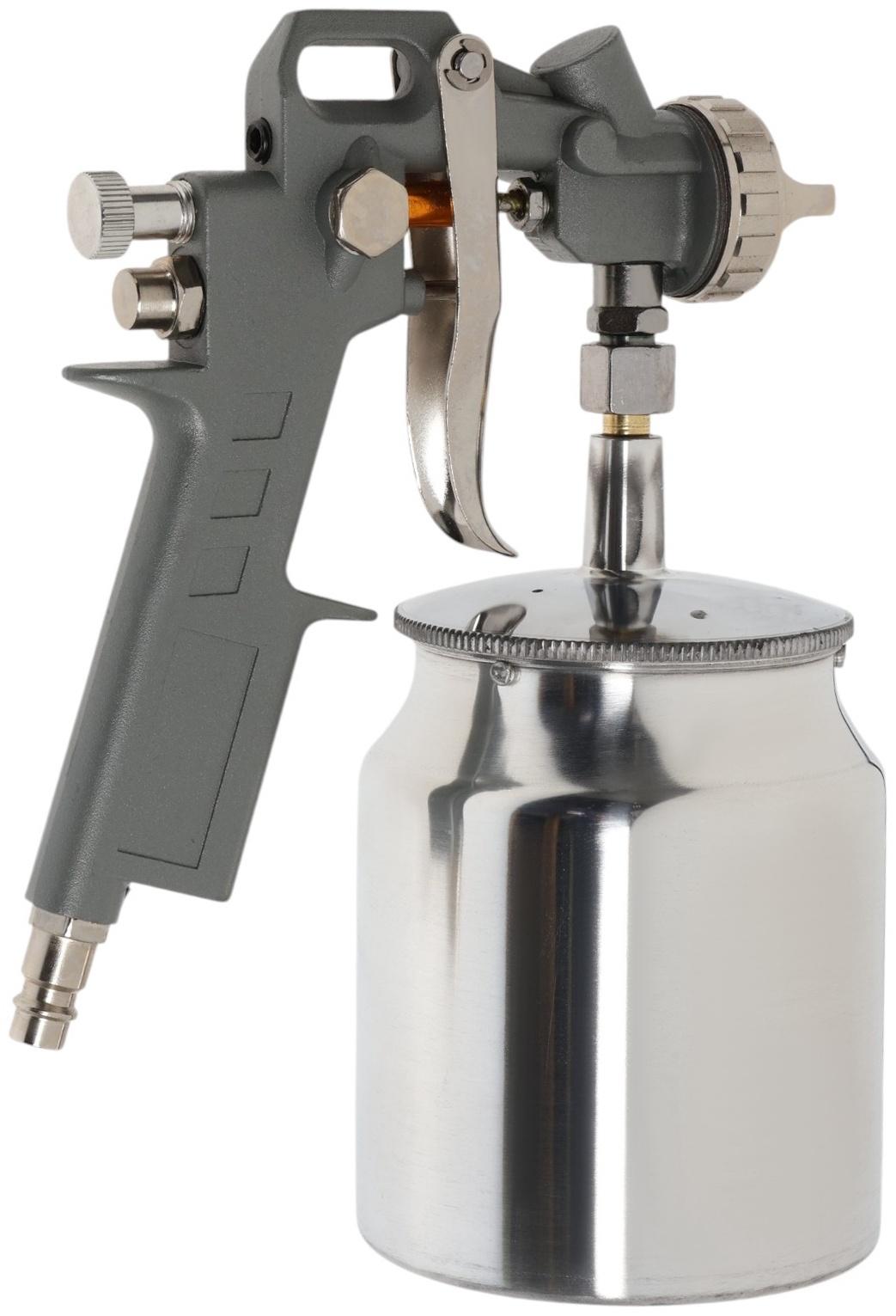 Краскораспылитель пневматический ТУНДРА, до 4 бар, сопло 1.5 мм, нижний бачок 0.75 л