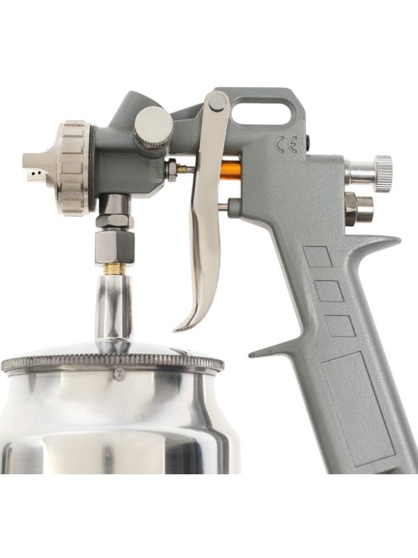 Краскораспылитель пневматический ТУНДРА, до 4 бар, сопло 1.5 мм, нижний бачок 0.75 л