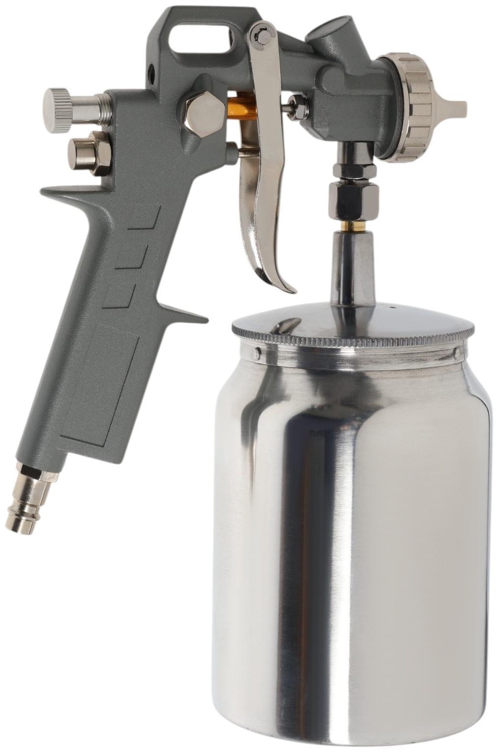Краскораспылитель пневматический ТУНДРА, до 4 бар, сопло 1.5 мм, нижний бачок 1 л