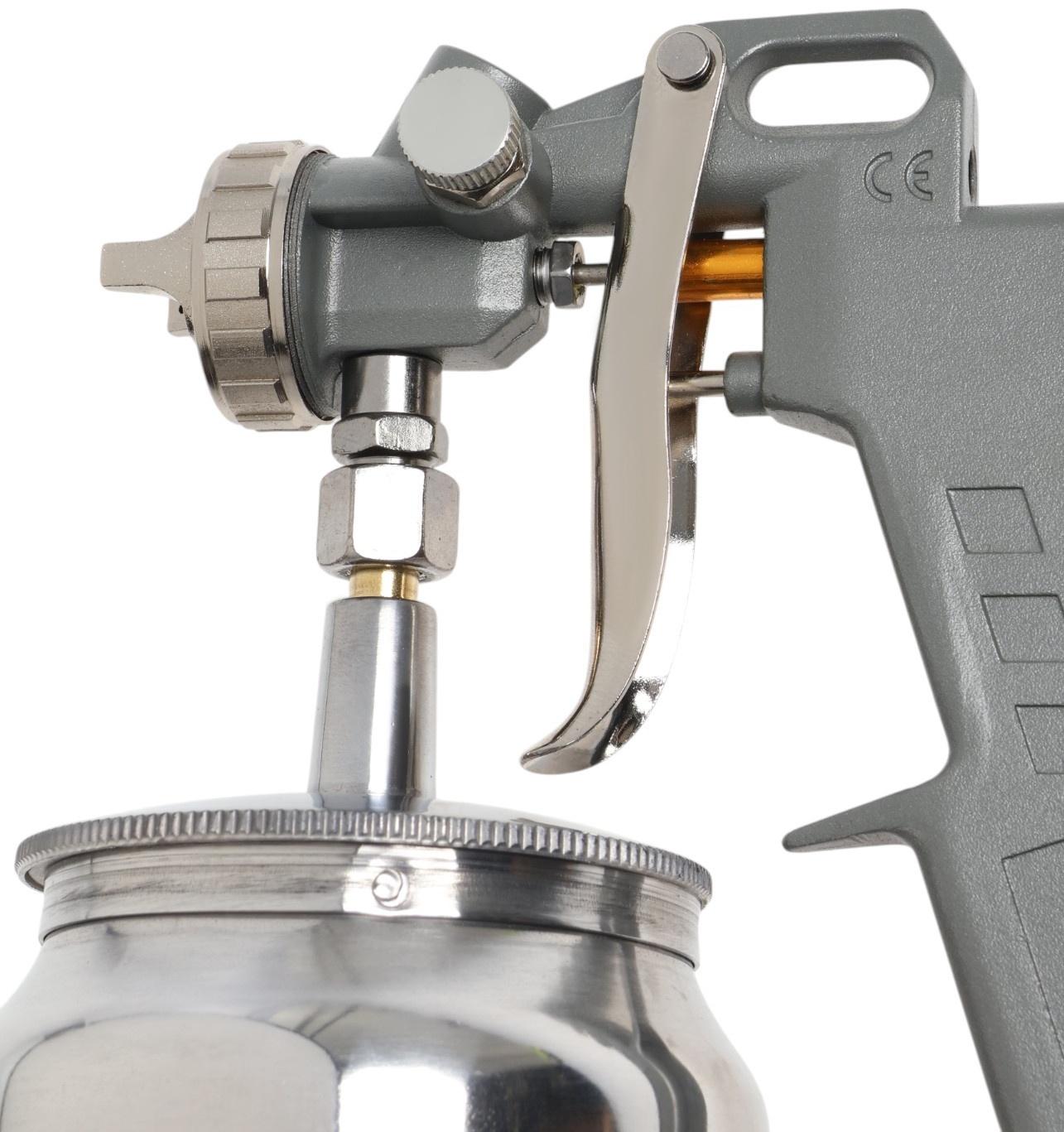 Краскораспылитель пневматический ТУНДРА, до 4 бар, сопло 1.5 мм, нижний бачок 1 л