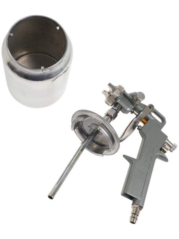 Краскораспылитель пневматический ТУНДРА, до 4 бар, сопло 1.5 мм, нижний бачок 1 л