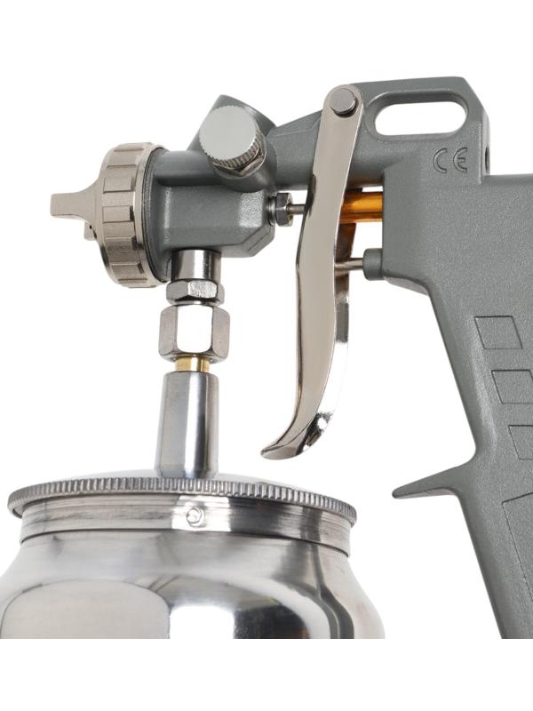 Краскораспылитель пневматический ТУНДРА, до 4 бар, сопло 1.5 мм, нижний бачок 1 л