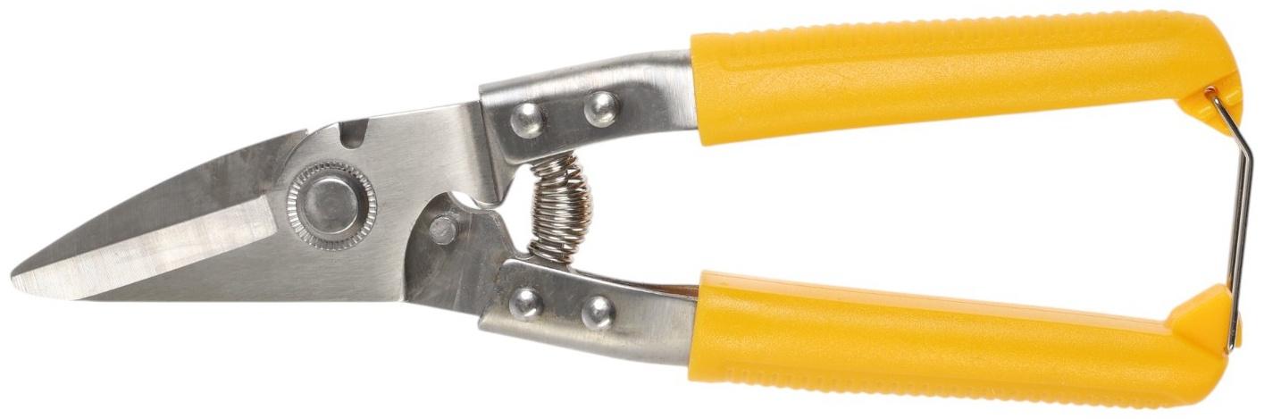 Ножницы по металлу ТУНДРА, авторазжим, пластиковые рукоятки, левый рез, 225 мм