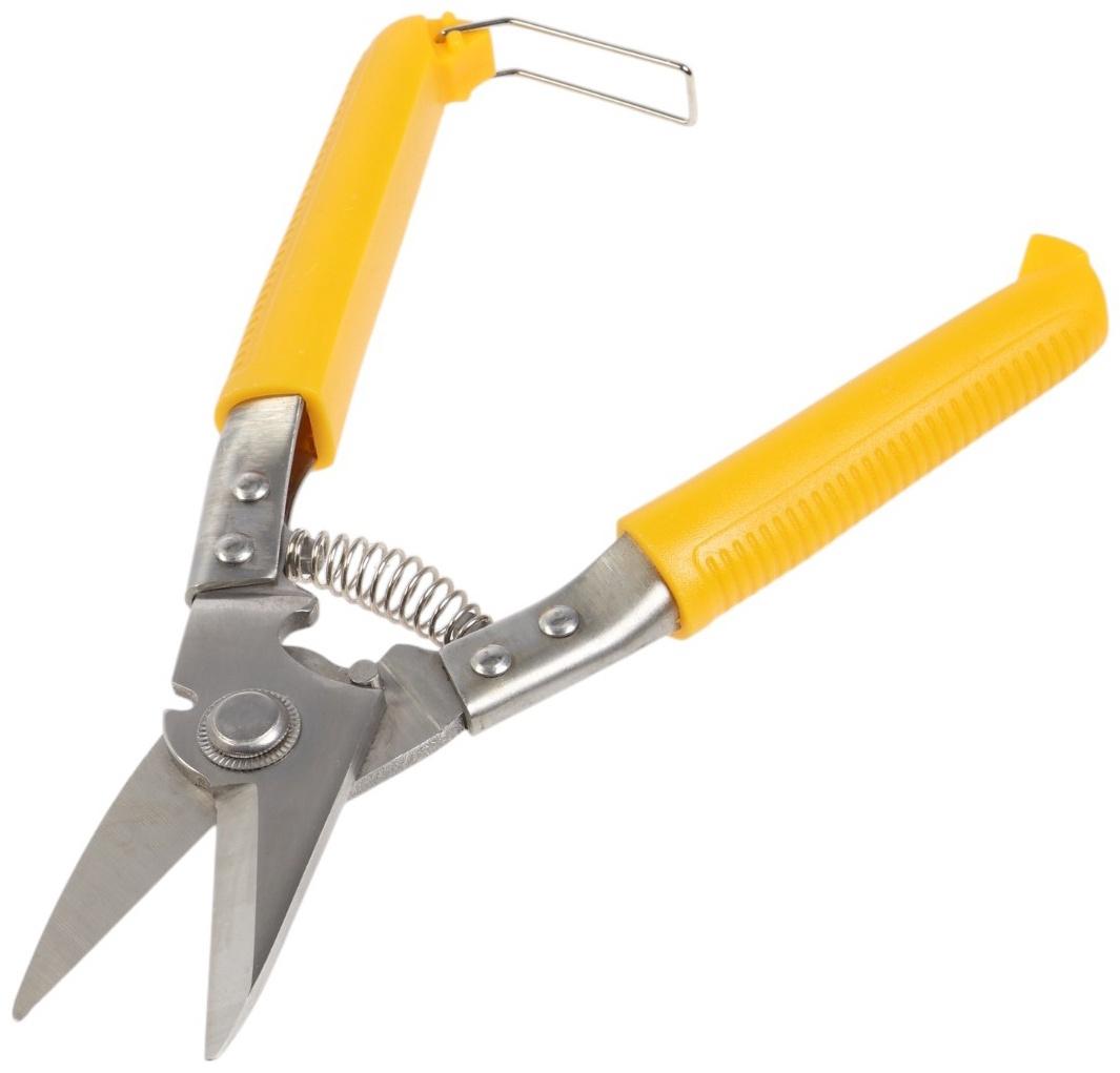 Ножницы по металлу ТУНДРА, авторазжим, пластиковые рукоятки, левый рез, 225 мм