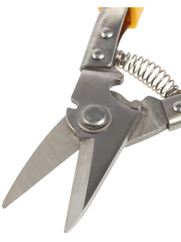 Ножницы по металлу ТУНДРА, авторазжим, пластиковые рукоятки, левый рез, 225 мм